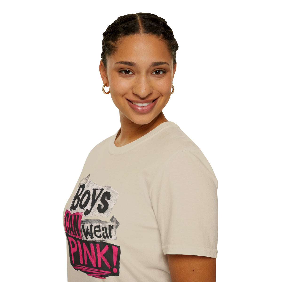 Boys Can Wear Pink T-Shirt — Bold Retro Feminist Graphic Tee