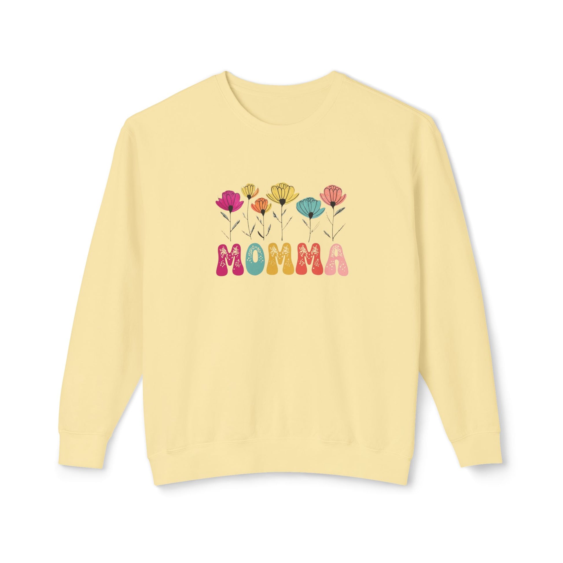 Unisex Lightweight Crewneck Sweatshirt - MAMA with Flowers