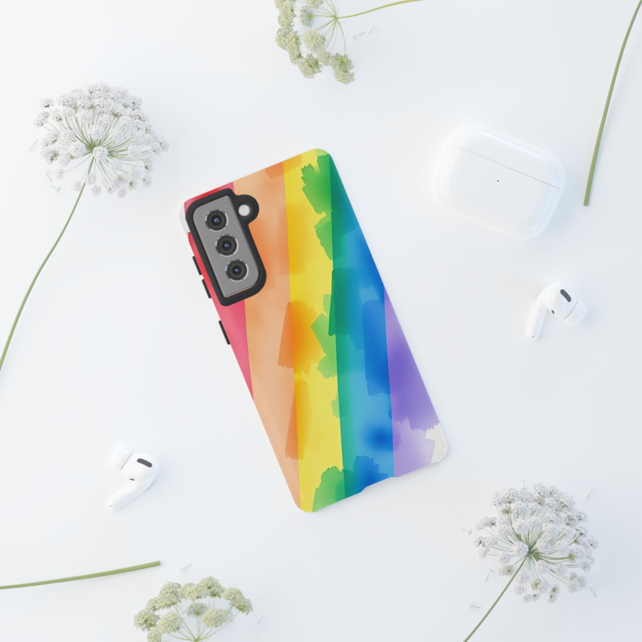 Rainbow Watercolor Art Tough Cases For Android & iPhone