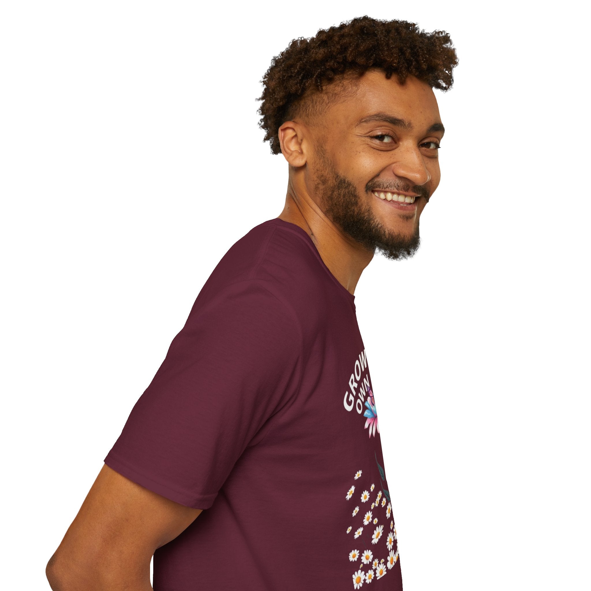 Grow Your Own Way Trans Pride Unisex T-Shirt - Floral Design for Garden Lovers