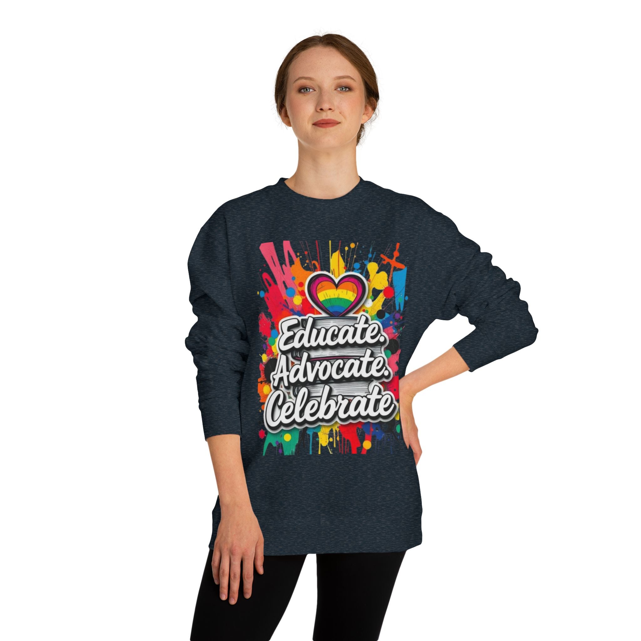 Educate, Advocate, Celebrate Unisex Crew Neck Sweatshirt - Empowerment Apparel