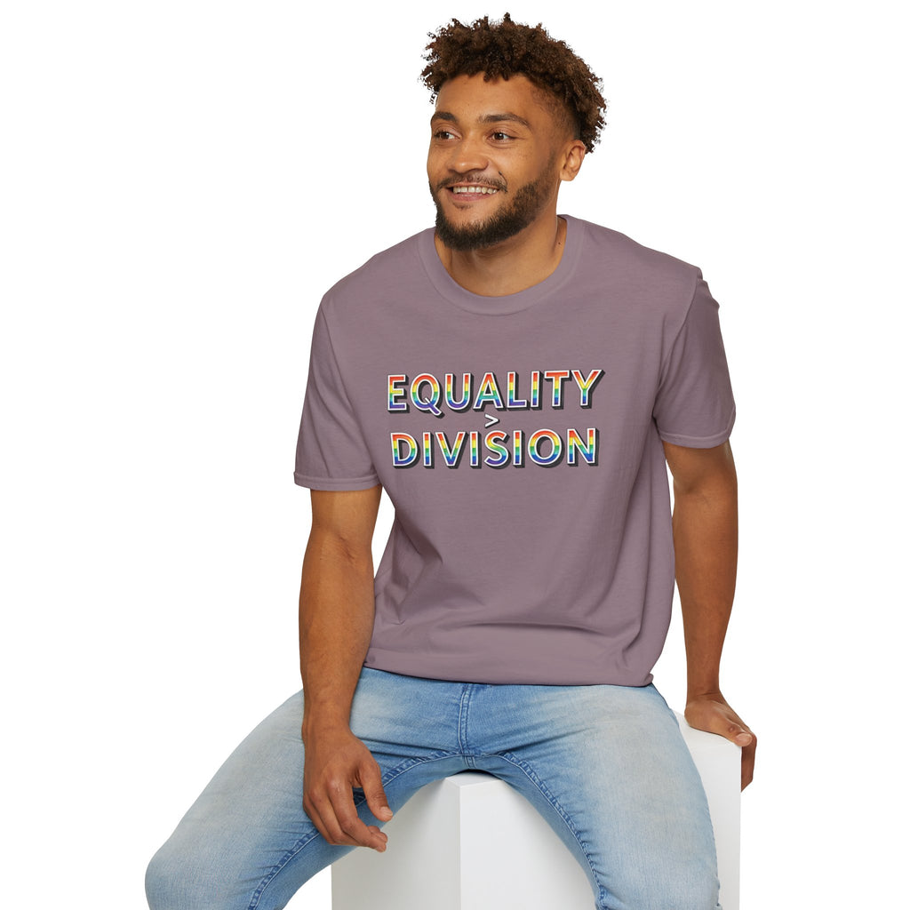 Equality is Greater Than Division T-Shirt — Rainbow Pride Graphic Tee