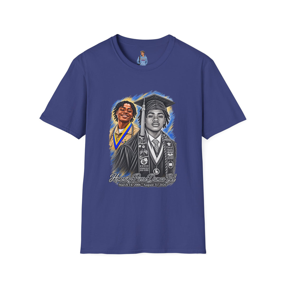 Double Portrait Front - In Memory of Pierre Damas Bel T-Shirt