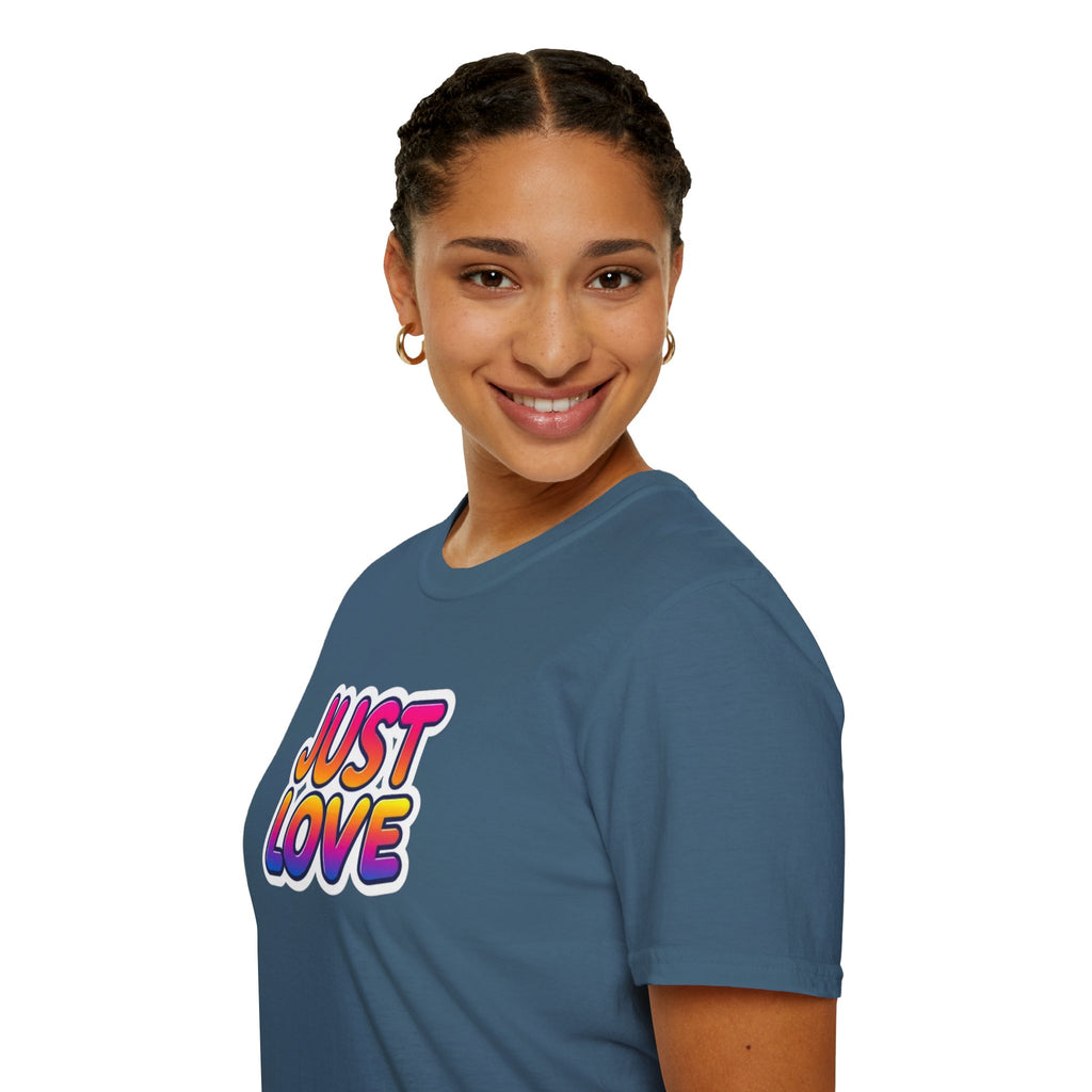 Just Love Unisex Softstyle T-Shirt | Perfect for Pride, Anniversaries, and Everyday Wear
