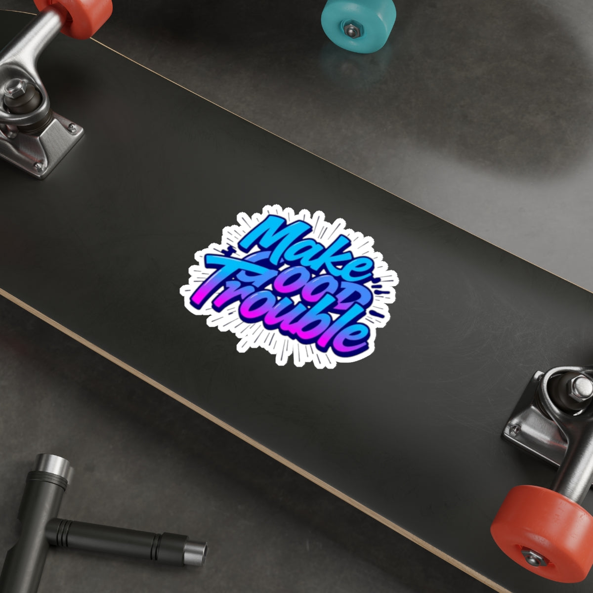Die-Cut Stickers -  Make Good Trouble-Blue and Purple Text