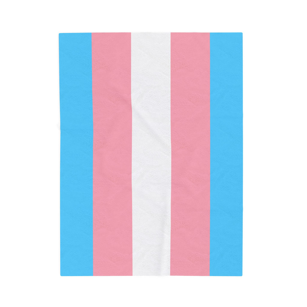 Trans Pride Flag Velveteen Plush Blanket