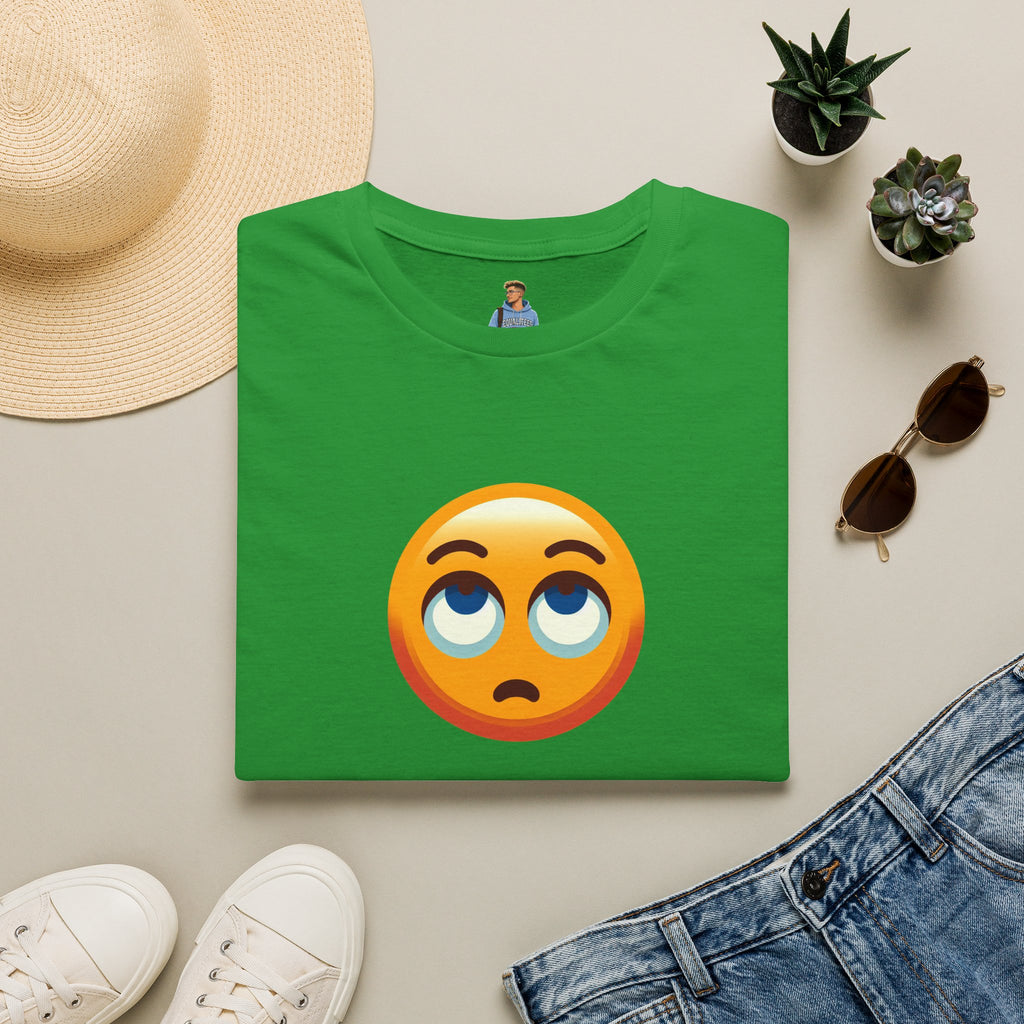 Unisex Softstyle T-Shirt with Eye Roll Emoji | Casual Graphic Tee for Everyday Humor
