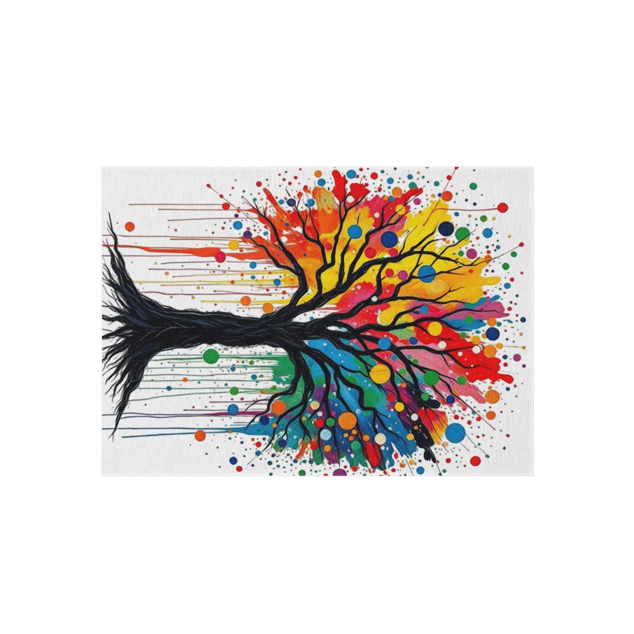 Vibrant Tree of Life Outdoor Rug - Colorful Decorative Mat for Patios & Gardens
