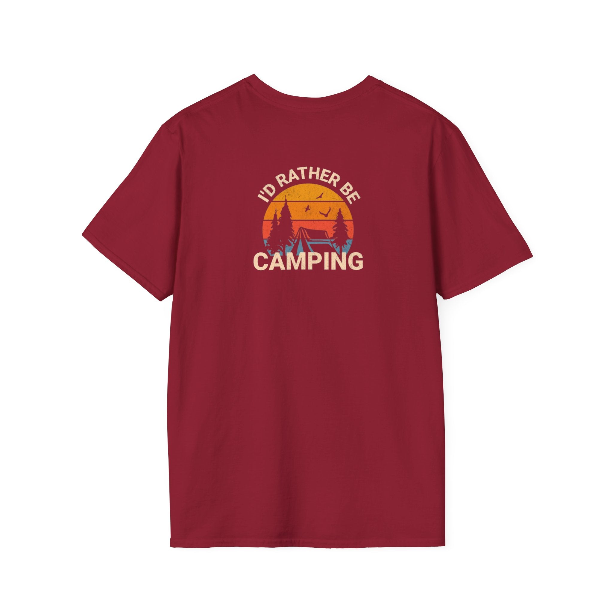 Unisex Softstyle T-Shirt - 'I'd Rather Be Camping' Adventure Tee