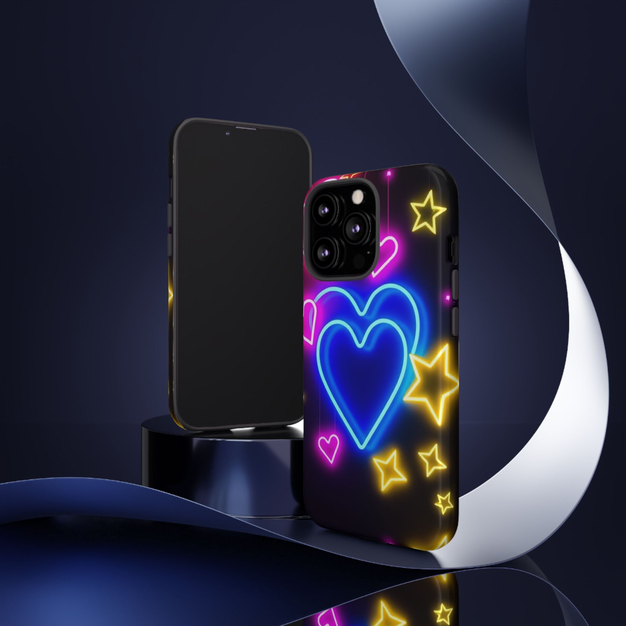 Android OR iPhone Compatible Cases - Neon Love Design - Unique Tough Cases