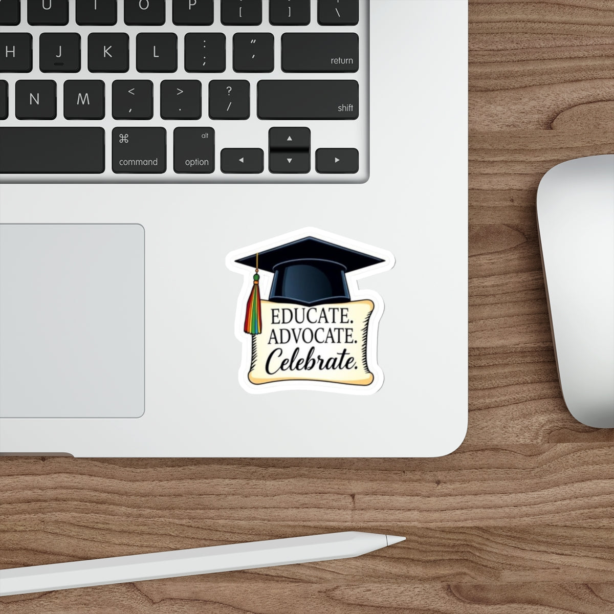 Graduation Celebration Die-Cut Stickers - Educate Advocate Celebrate