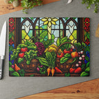 Stained Glass Vegetable Cutting Board - Vibrant Kitchen Décor for Food Lovers
