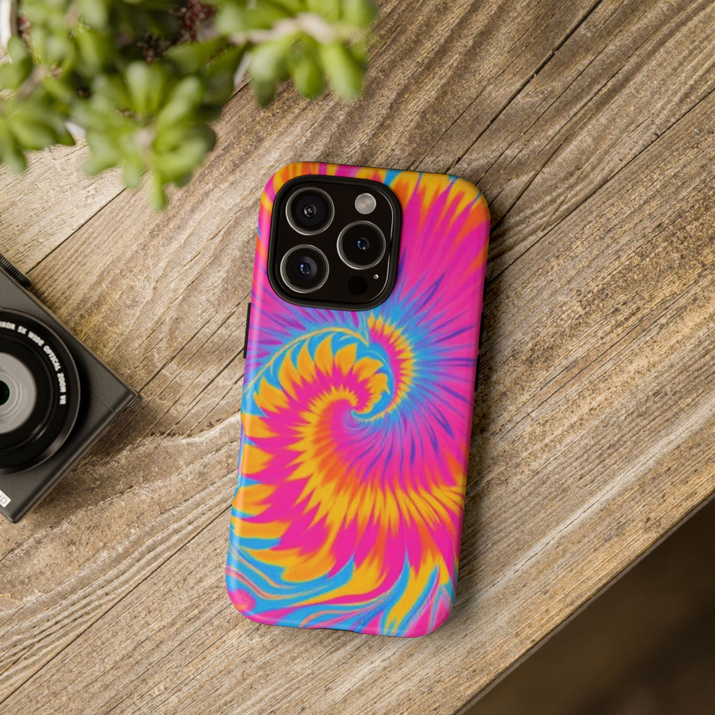 Vibrant Tie-Dye Swirl Protective Tough Case for iPhone