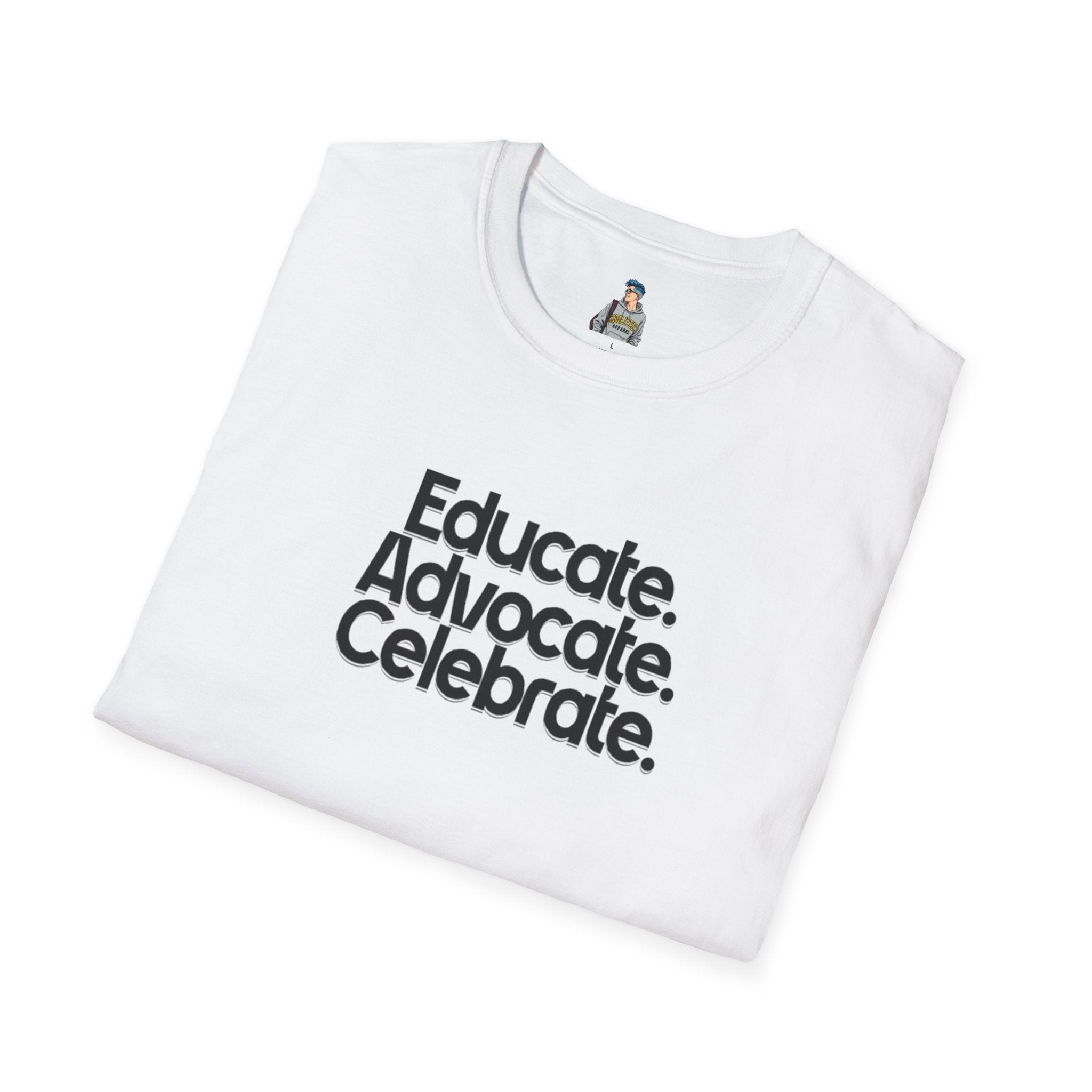 Teacher Advocate T-Shirt - Subtle Pride Educate Advocate Celebrate Design - EqualiTees.Me