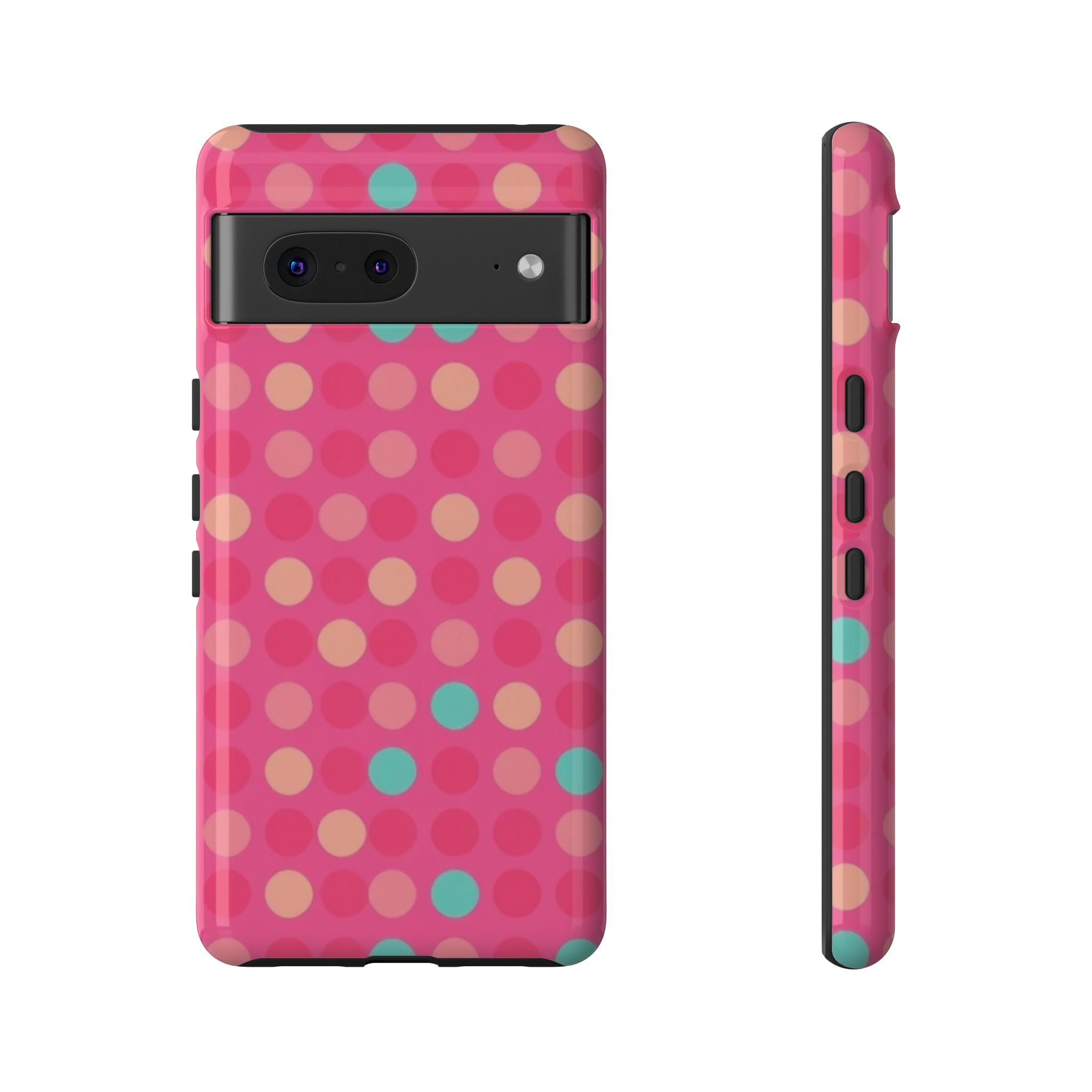 Android OR iPhone Protective Cases - Retro Polka Dots Pattern Tough Case