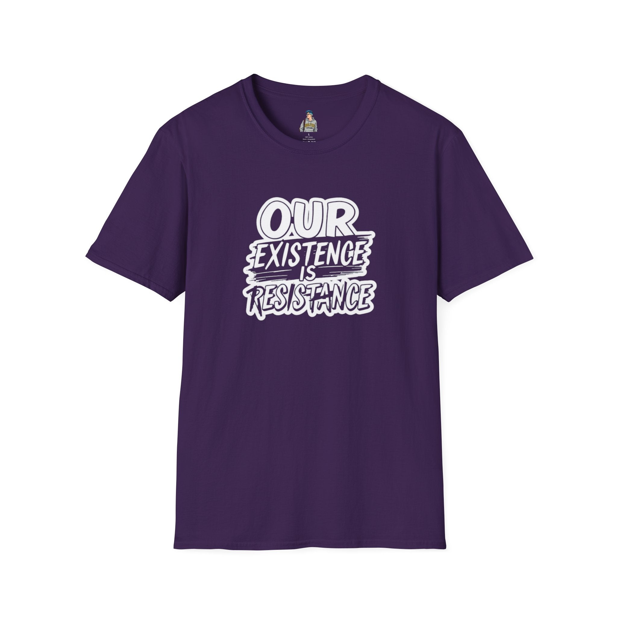 Unisex Softstyle T-Shirt - "Our Existence is Resistance" - Motivational Tee for Activists, Casual Wear, Gift for Change-makers