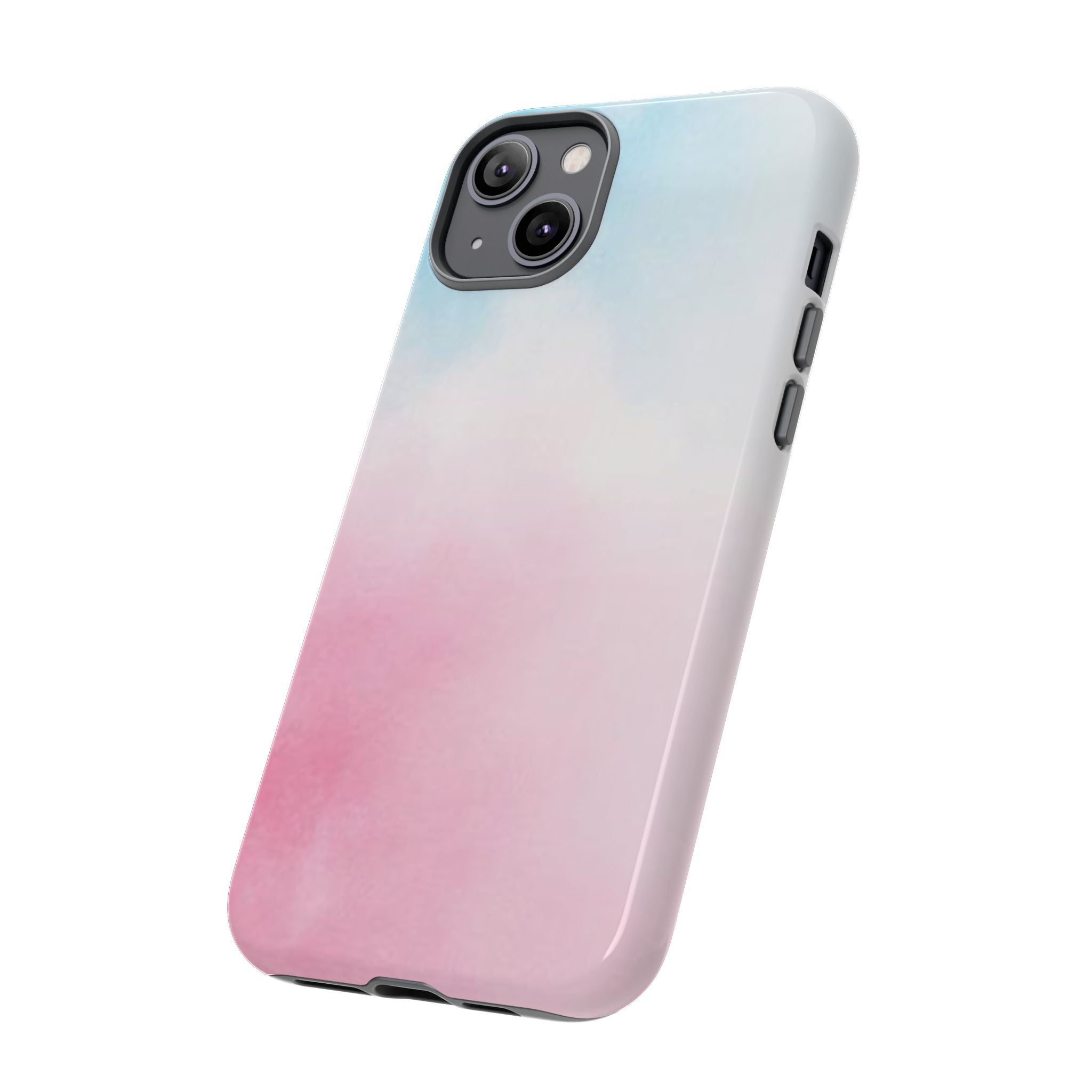 Pastel Cloud Tough Phone Case for iPhone Pink & Blue Gradient Protective Cover