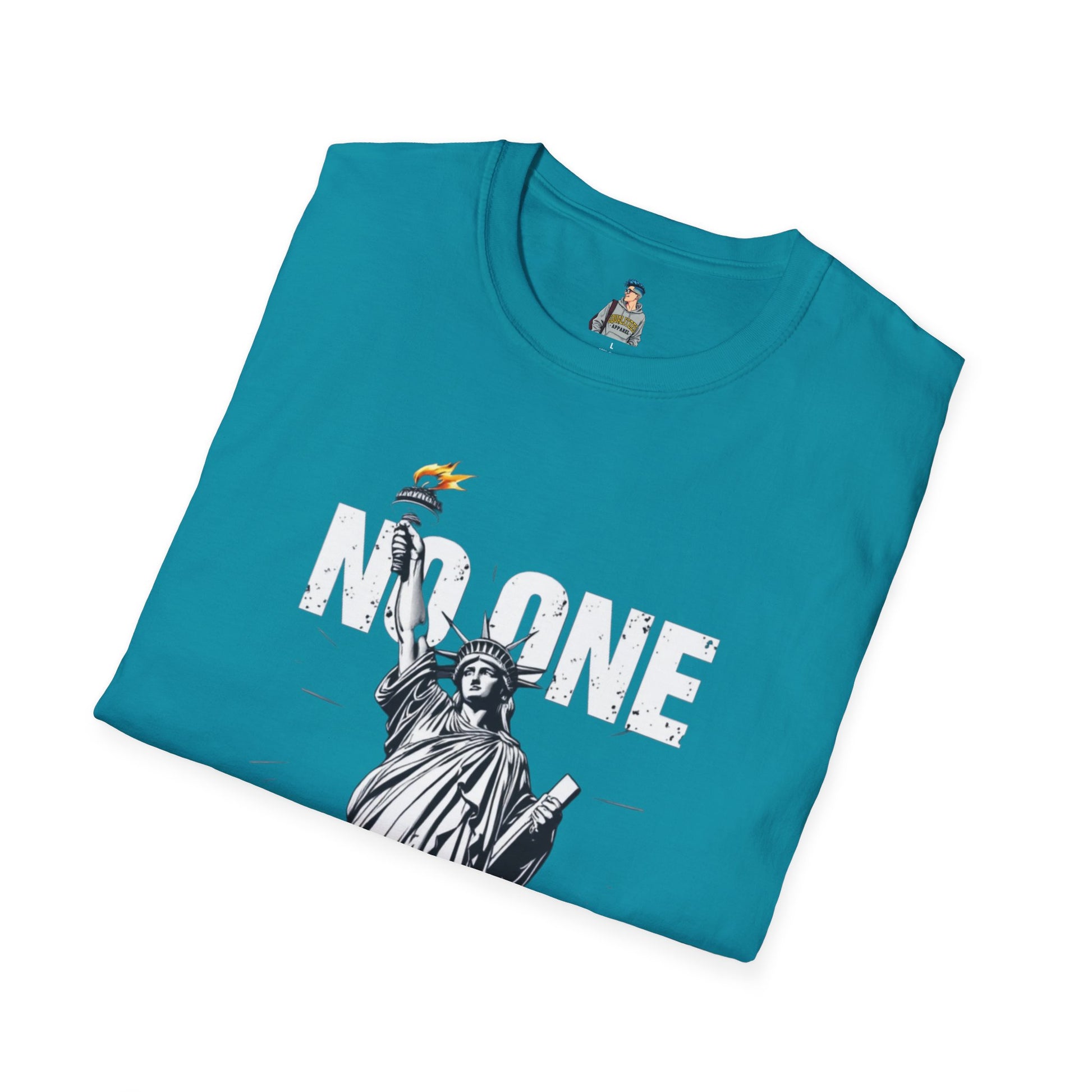 Unisex Softstyle T-Shirt - 'No One Is Illegal' Graphic Tee for Social Justice Advocates