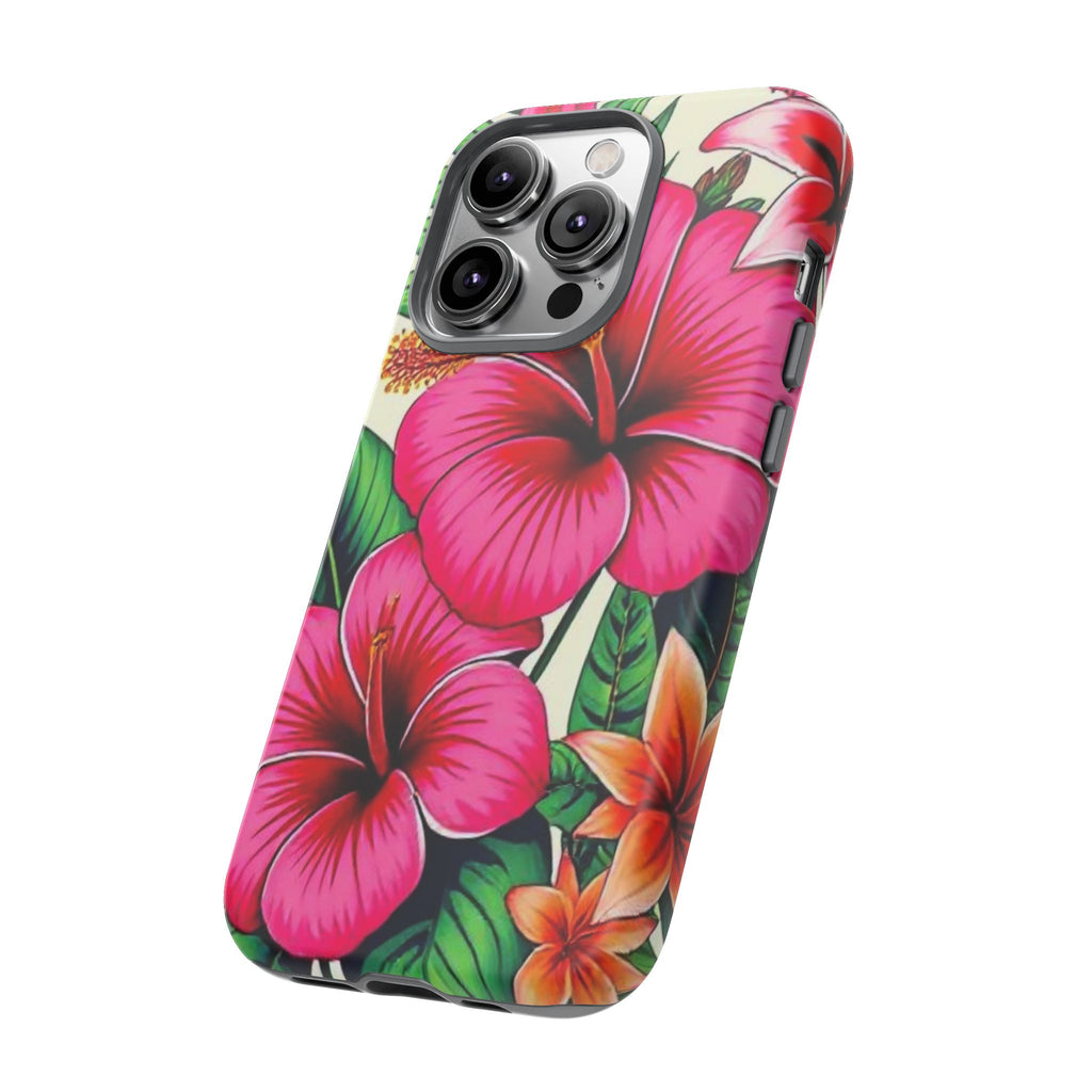 Tropical Hibiscus Phone Case for iPhone — Floral Tough Protective Cover