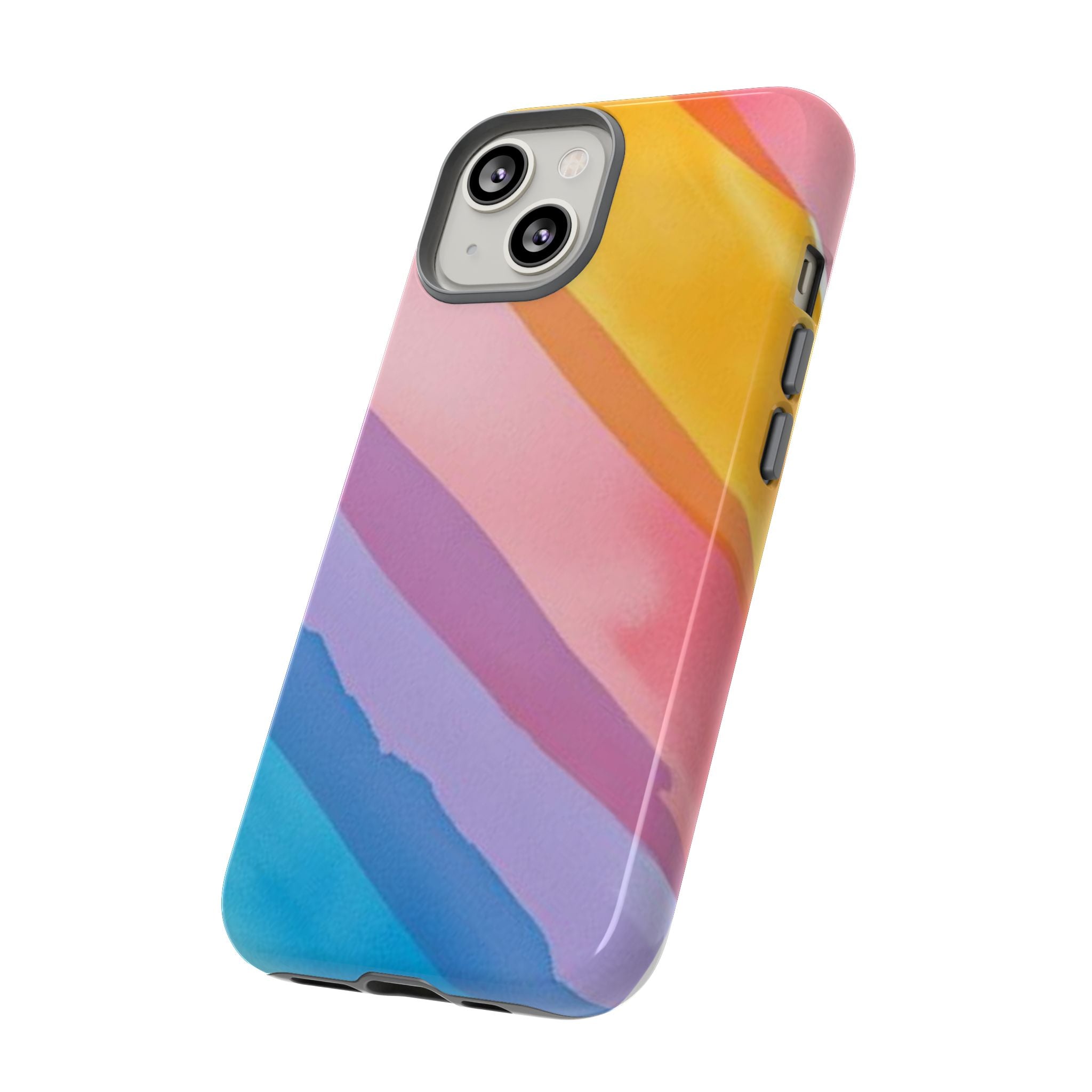 Colorful Diagonal Watercolor Tough Phone Case for iPhone