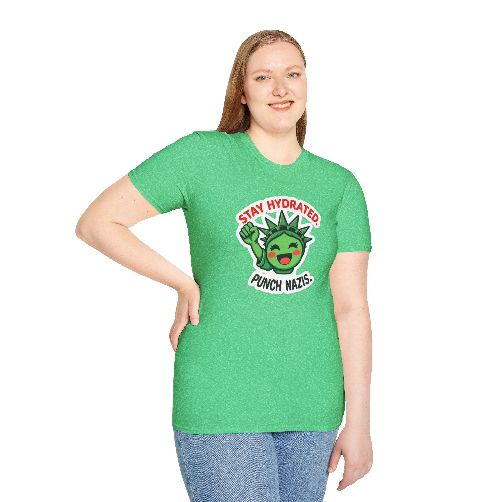 Stay Hydrated, Punch Nazis Funny Political Activism Tee