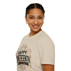 Juneteenth T-Shirt - "Happy Juneteenth" Fireworks Celebration Tee