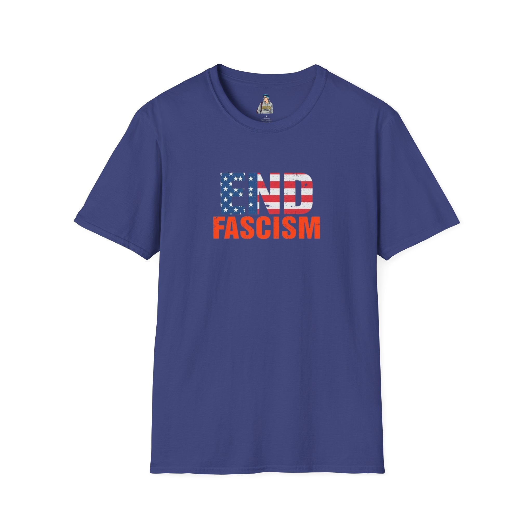 End Fascism Unisex Softstyle T-Shirt | Bold Patriotic Statement Tee