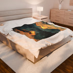 Lake Scene with Elk and Ducks Velveteen Plush Blanket – For Comfort and Warmth