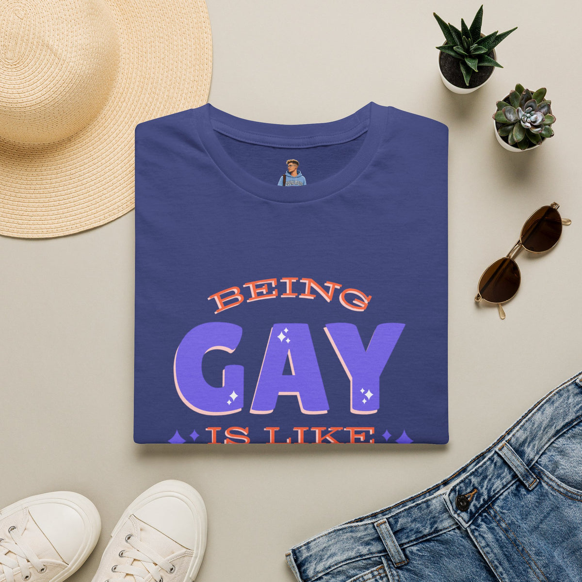 Being Gay Is Like Glitter Pride Tree Las Vegas T-Shirt