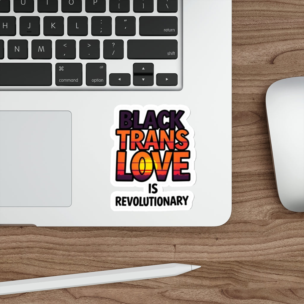 Die-Cut Stickers - BLACK TRANS LOVE IS REVOLUTIONARY
