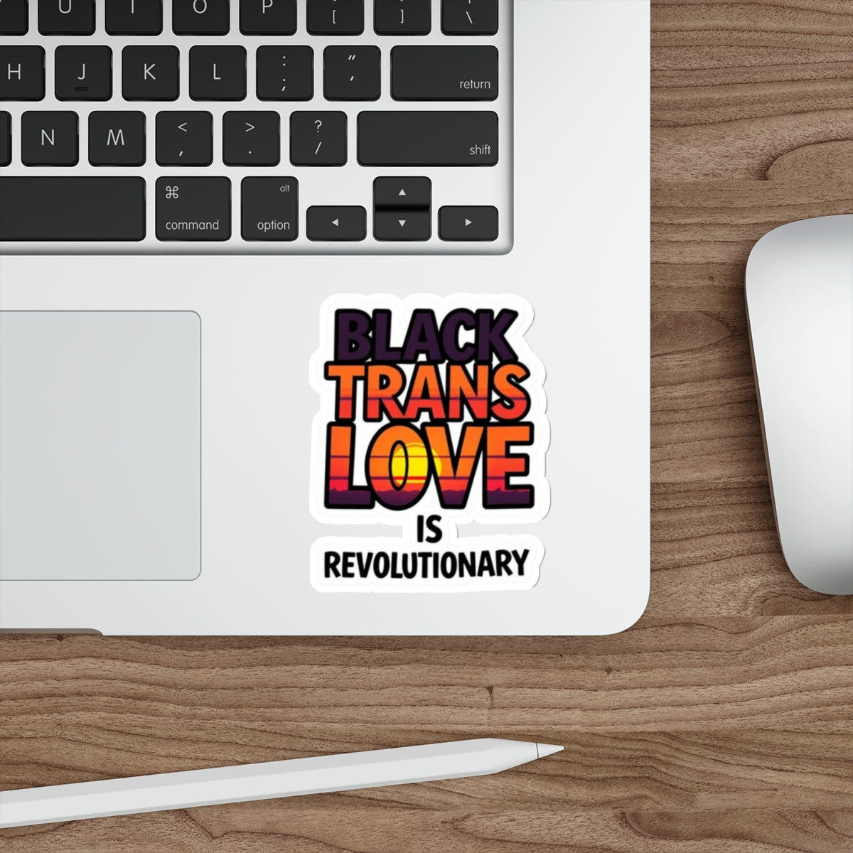 Die-Cut Stickers - BLACK TRANS LOVE IS REVOLUTIONARY