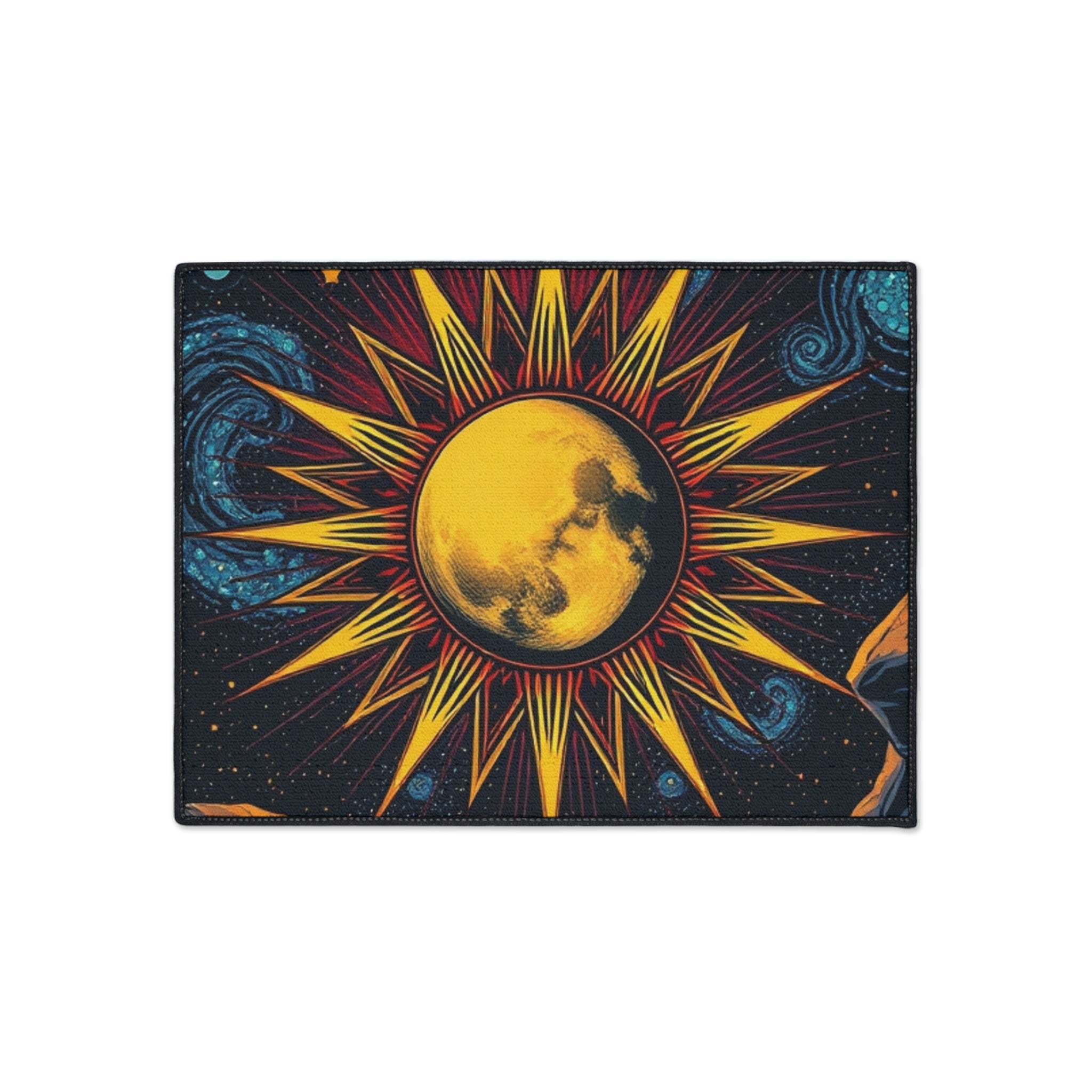 Cosmic Moon Heavy Duty Floor Mat - Vibrant Space Design for Home Decor