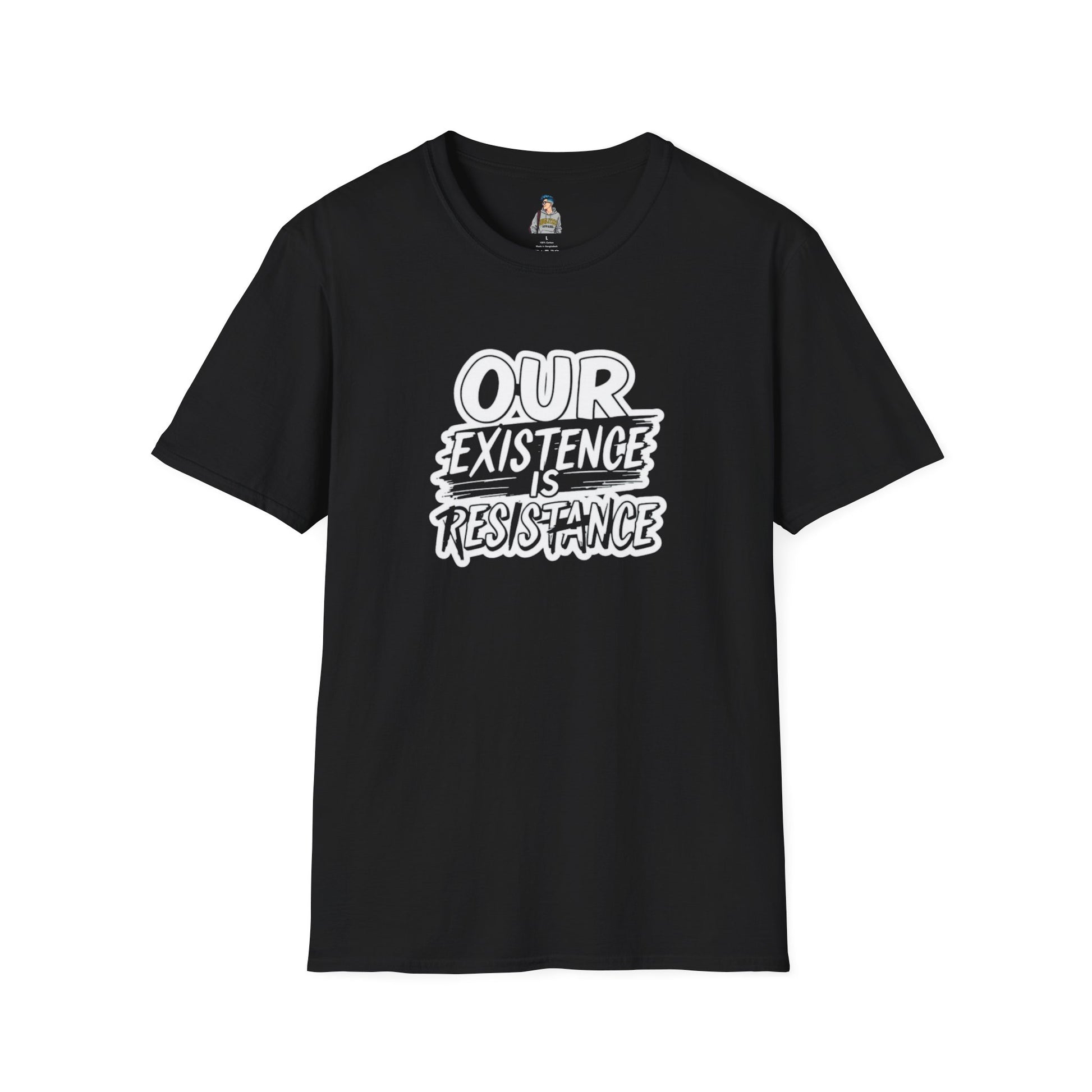 Unisex Softstyle T-Shirt - "Our Existence is Resistance" - Motivational Tee for Activists, Casual Wear, Gift for Change-makers