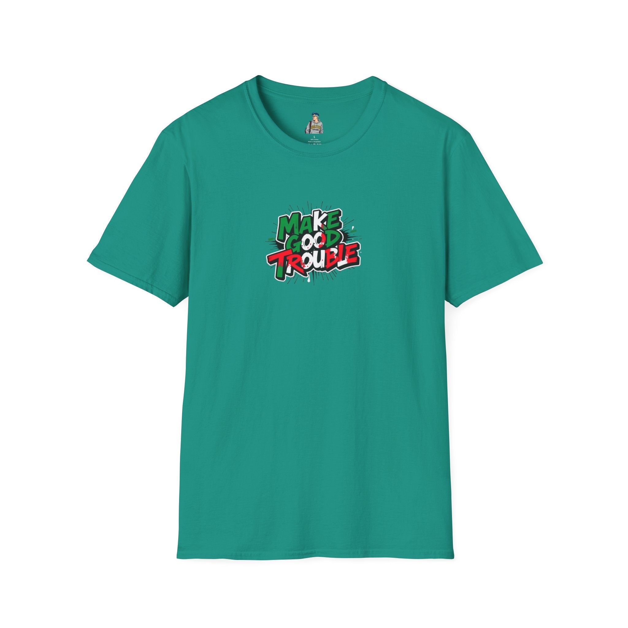 Make Good Trouble Unisex Softstyle T-Shirt | Fun Graphic Tee for Activists & Trendsetters