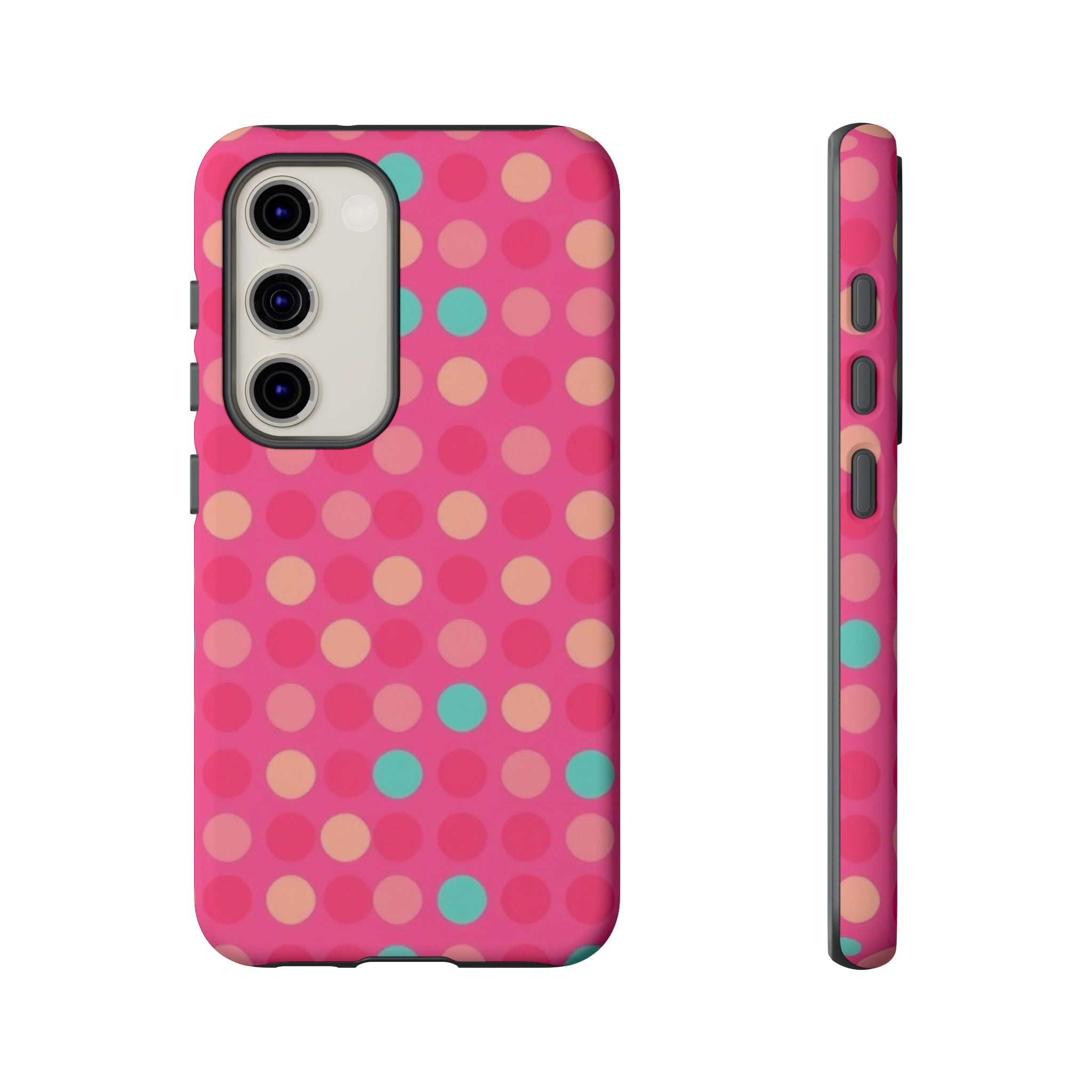 Android OR iPhone Protective Cases - Retro Polka Dots Pattern Tough Case