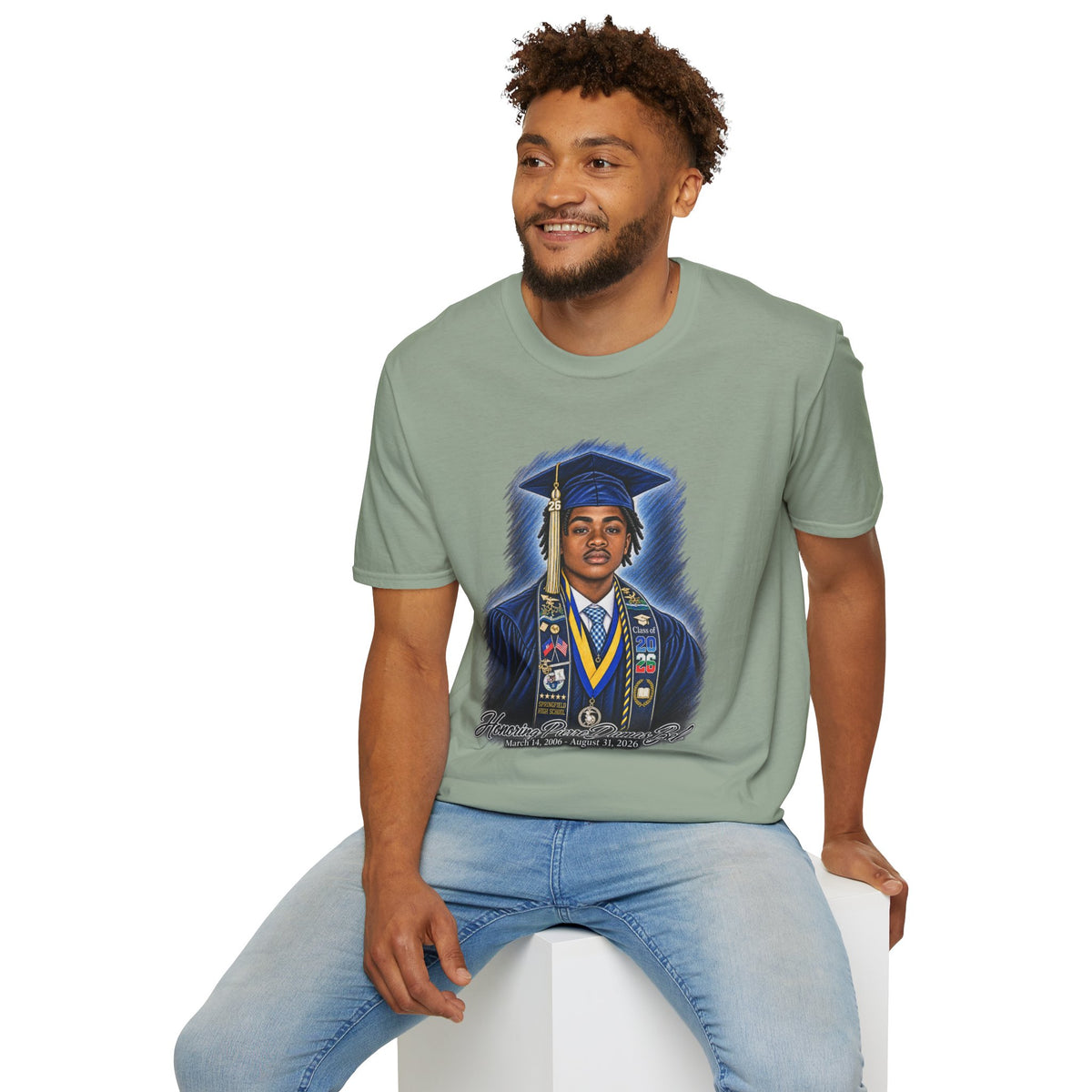 Portrait Front and Back - In Memory of Pierre Damas Bel T-Shirt