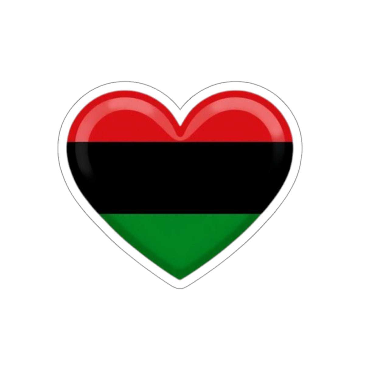 Die-Cut Stickers -  Heart design featuring Pan-African Flag Colors