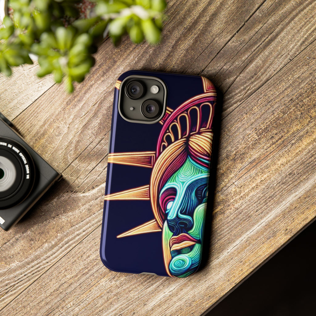 Statue of Liberty Neon Glowing Art Tough Case for Android & iPhone
