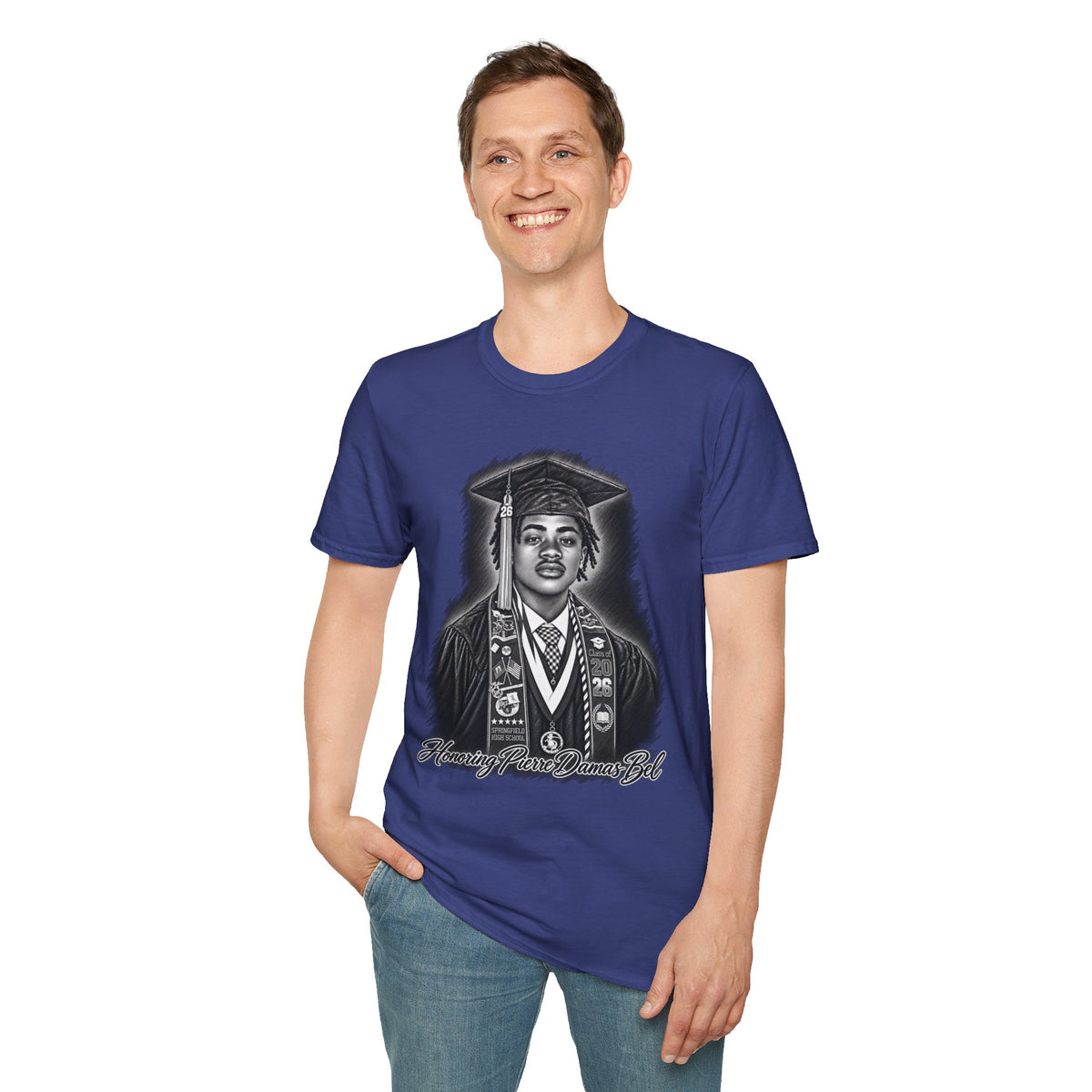 Portrait Front and Back - In Memory of Pierre Damas Bel T-Shirt
