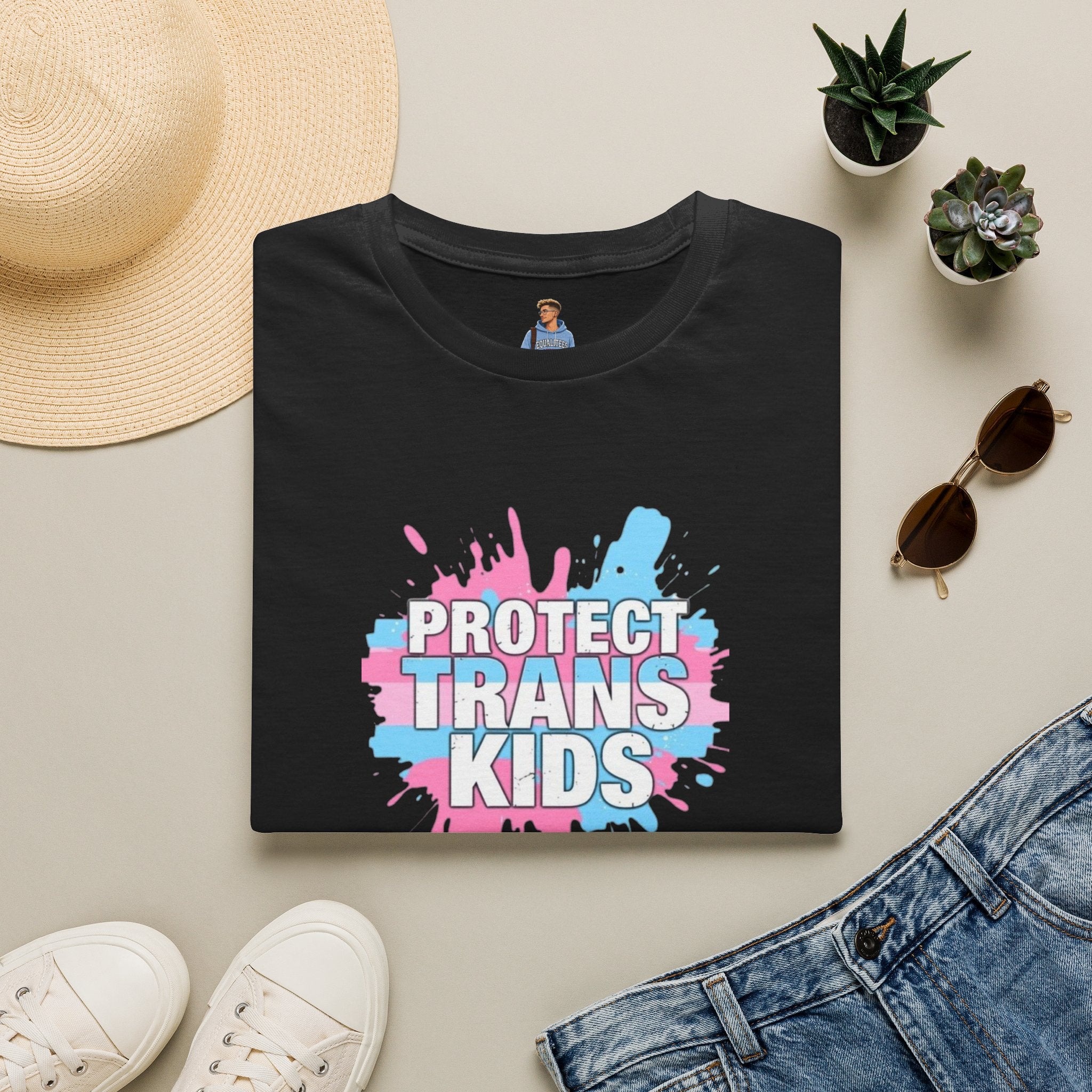 Protect Trans Kids Unisex Softstyle T-Shirt - Supportive LGBTQ+ Apparel
