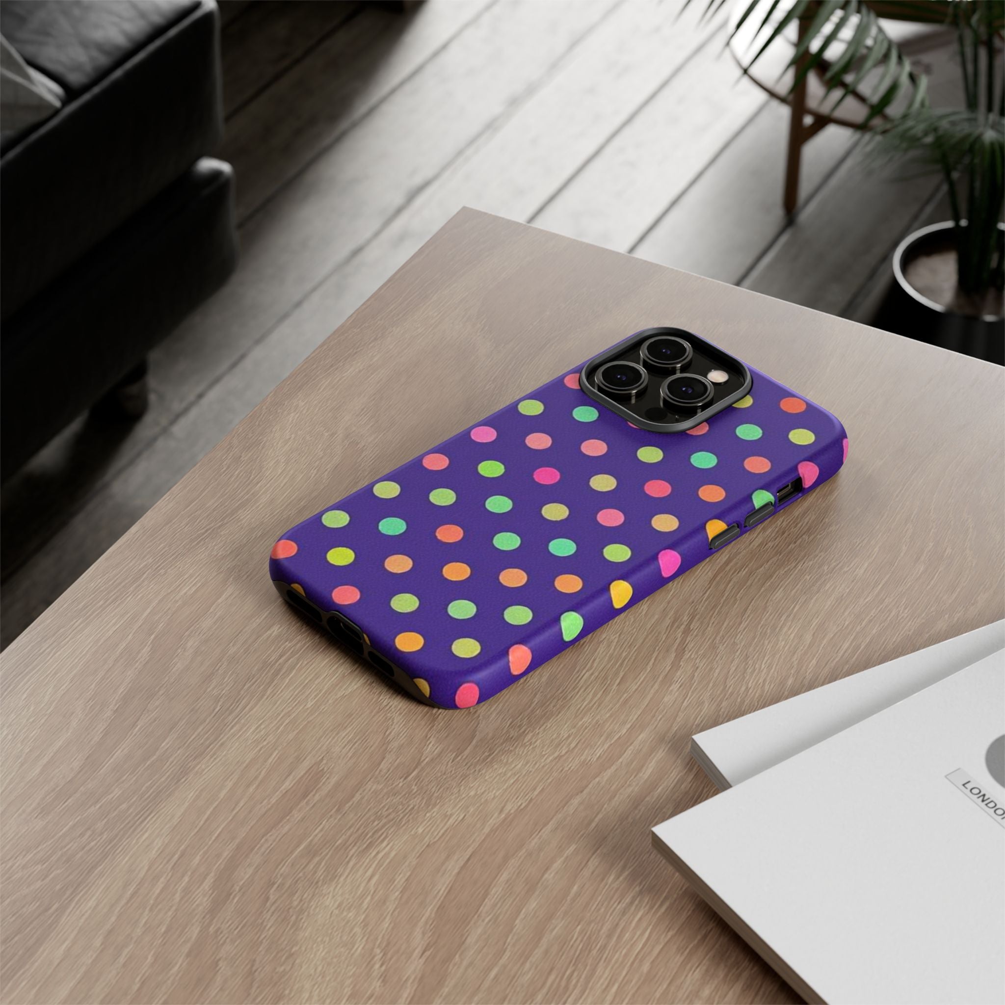 Colorful Polka Dot Tough Phone Case for iPhone