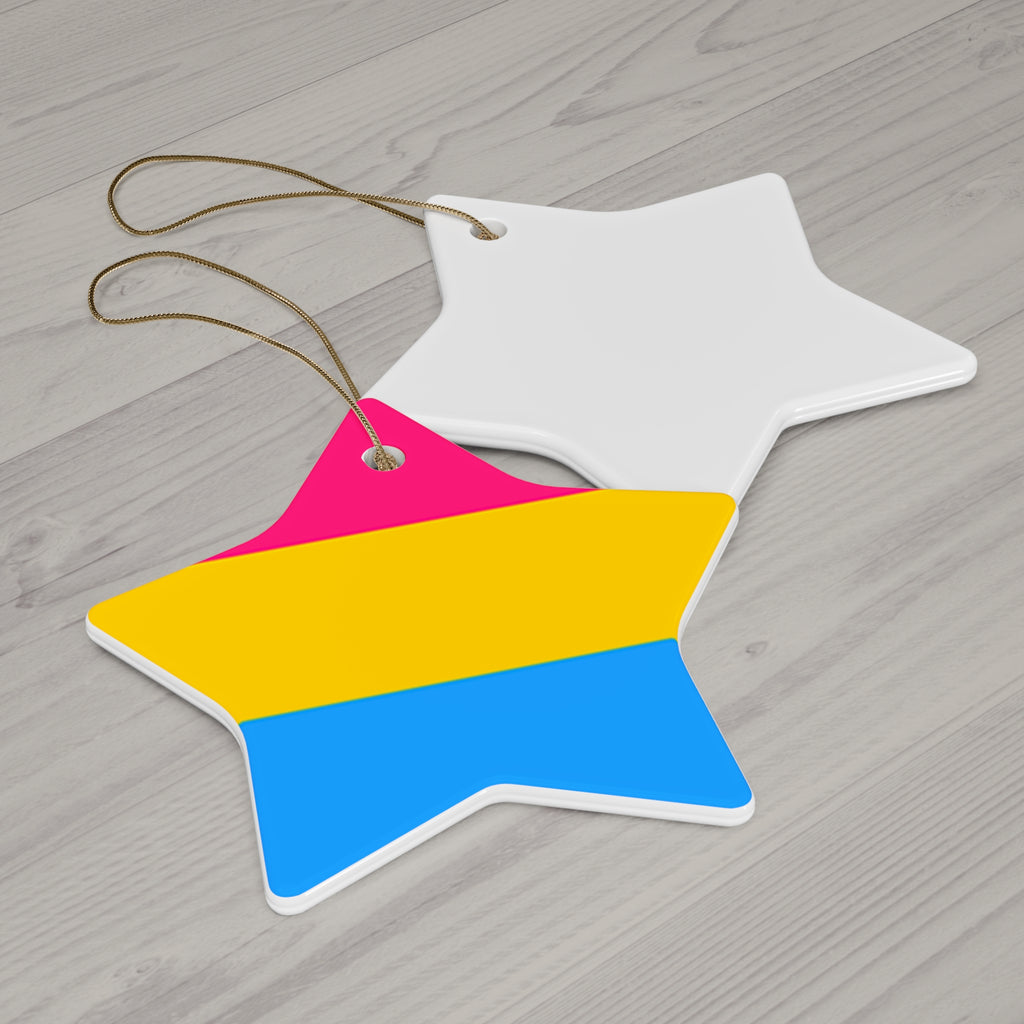 Pansexual Pride Ceramic Ornament - 4 Colorful Shapes for Celebrations