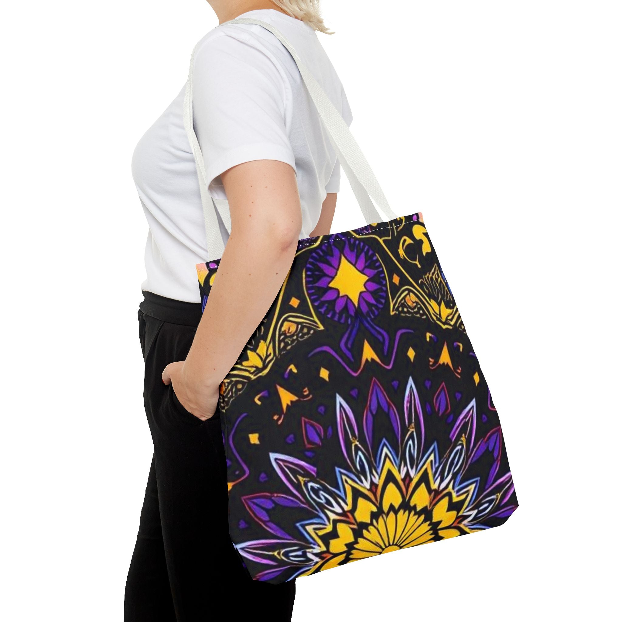 Purple & Yellow Design Tote Bag