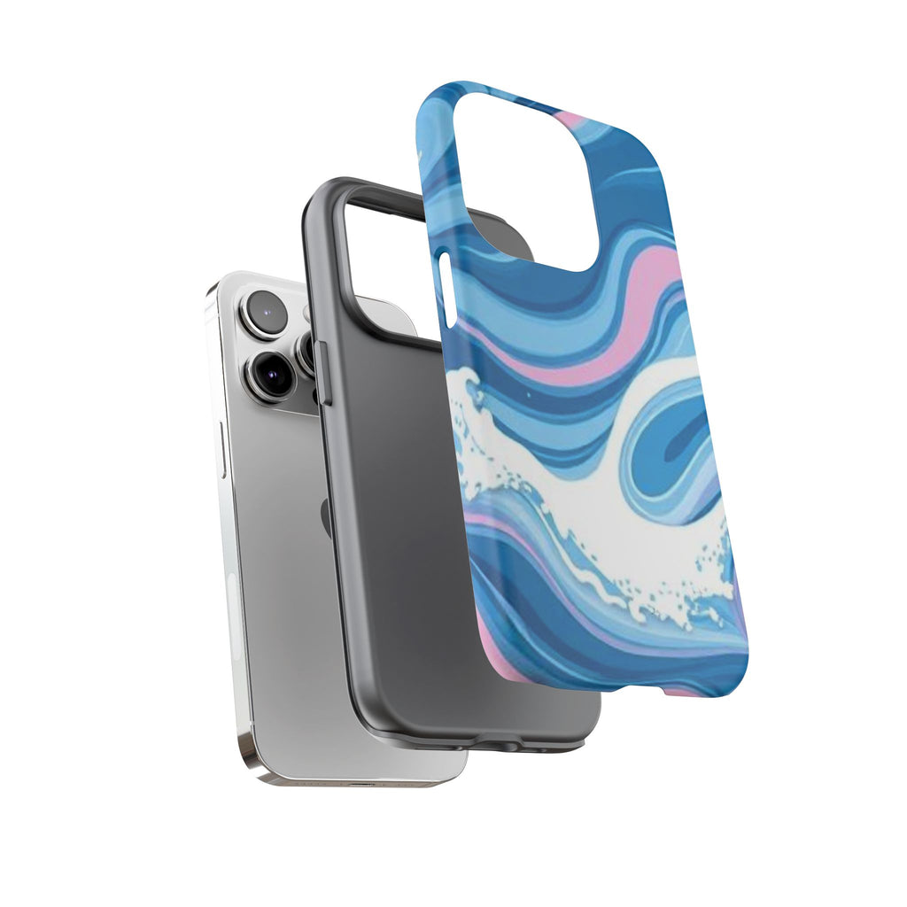 Blue & Pink Swirl Tough Case for iPhone