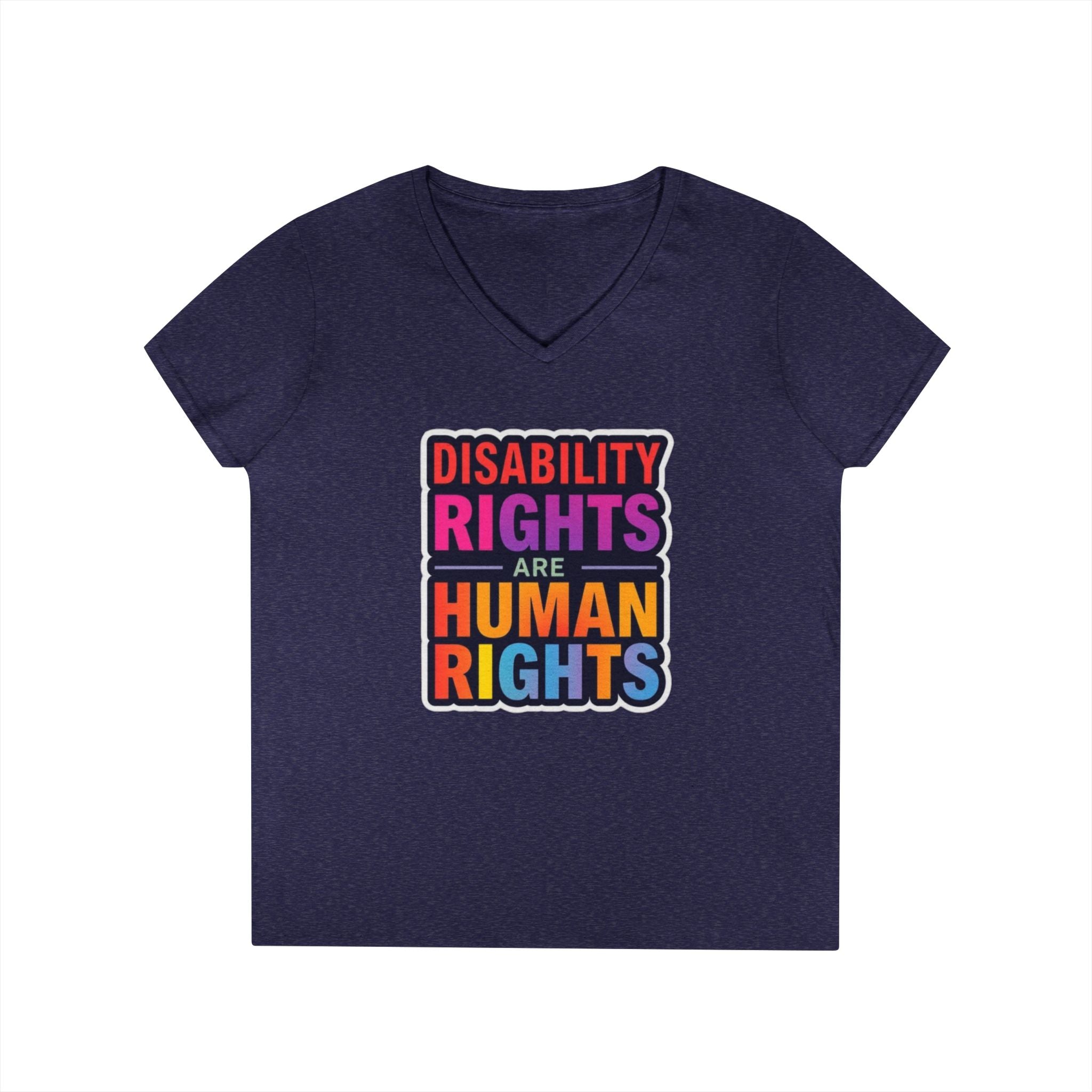 Empowering Ladies' V-Neck T-Shirt - Disability Rights Are Human Rights