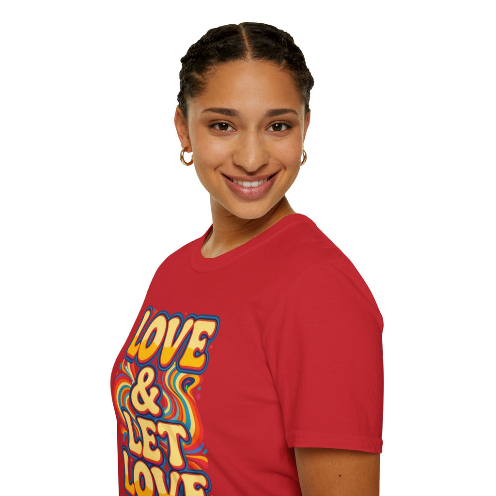 T-Shirt — "Love & Let Love" Retro Rainbow Peace Tee