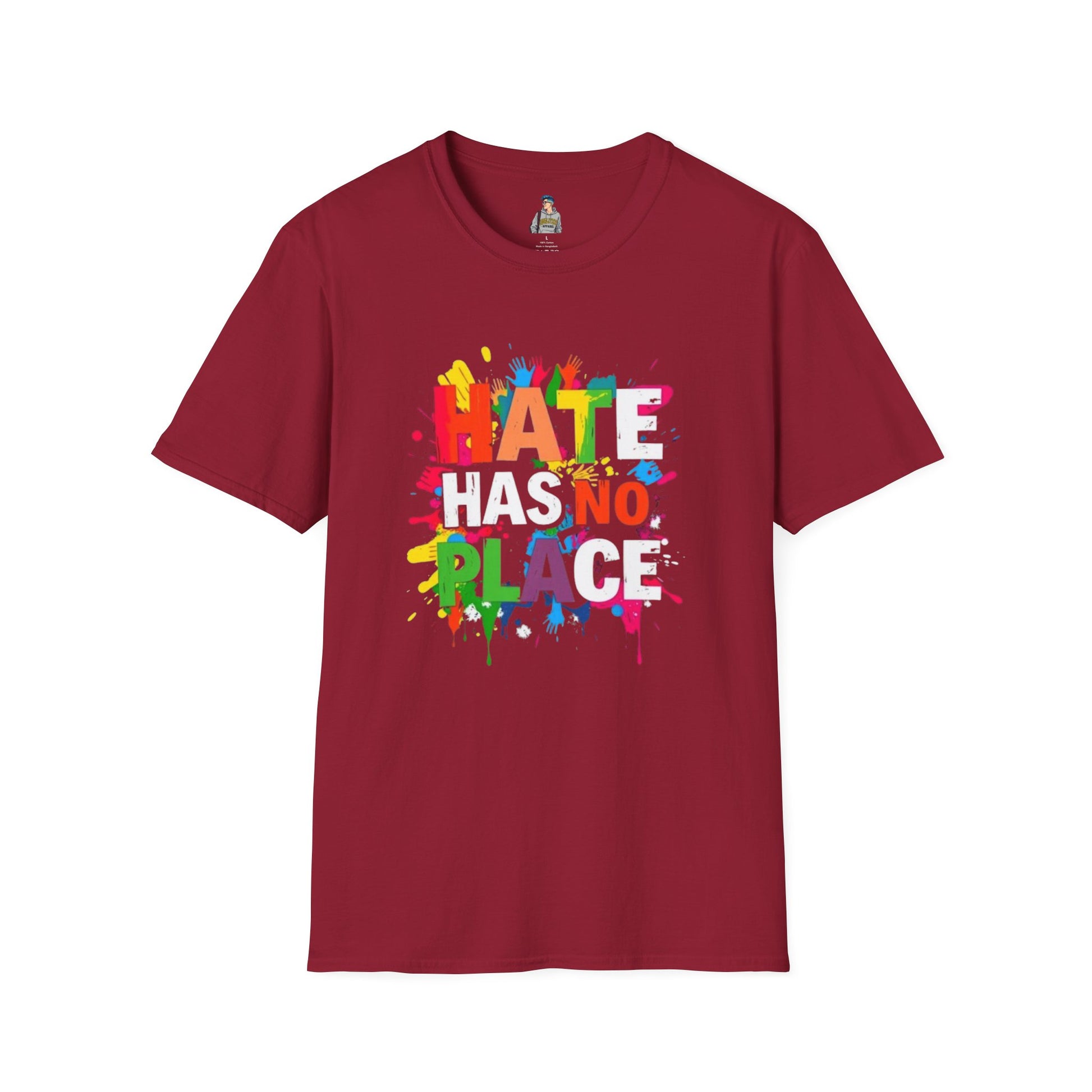 Unisex Softstyle T-Shirt - Hate Has No Place Colorful Graphic Tee