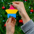 Pansexual Pride Ceramic Ornament - 4 Colorful Shapes for Celebrations