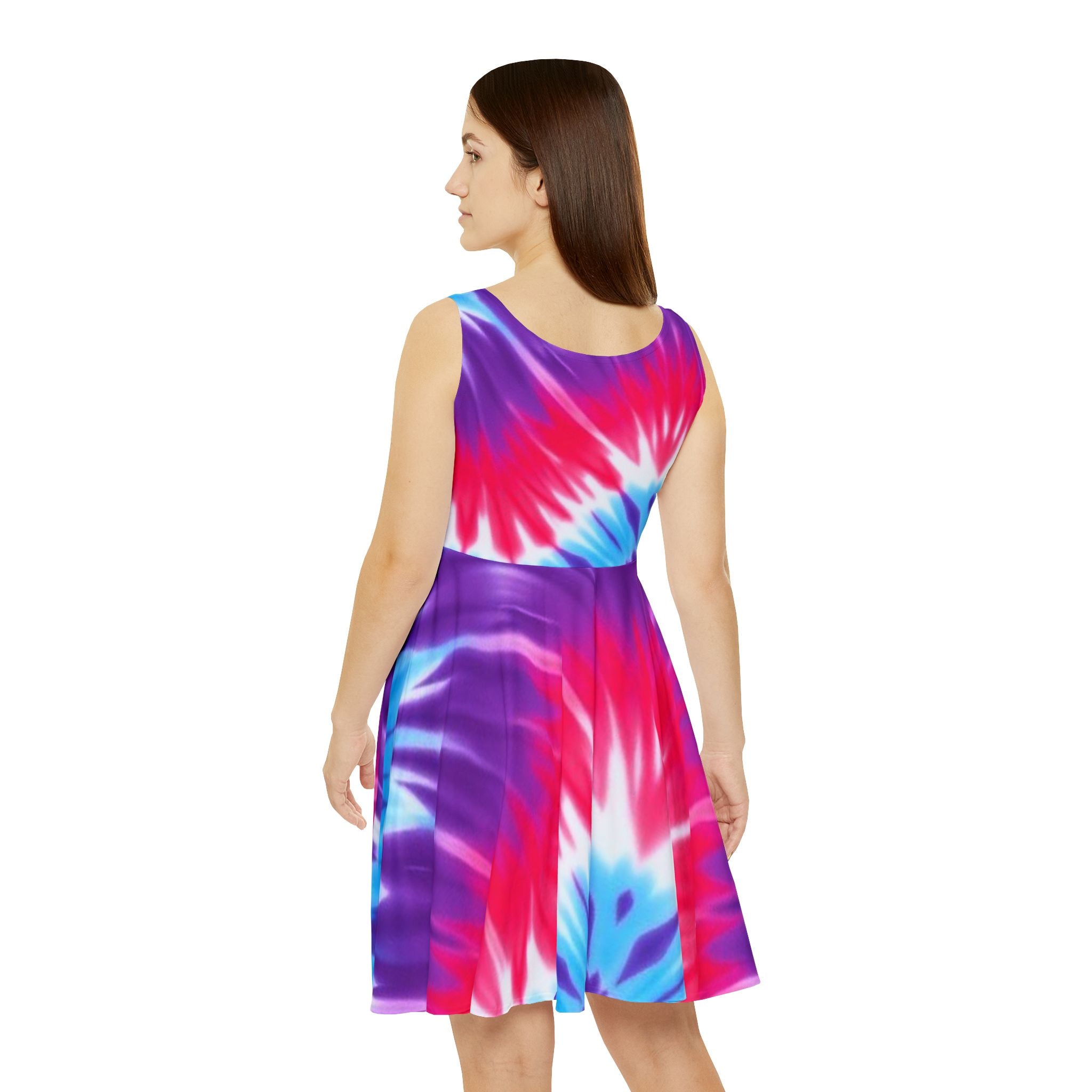 Vibrant Tie-Dye Skater Dress - Perfect for Summer Outings & Festivals