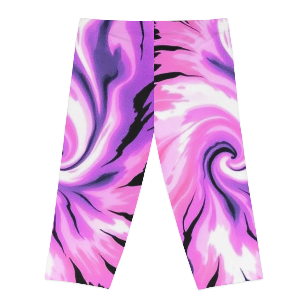 Vibrant Swirl Women's Capri Leggings - Stylish & Comfy Activewear